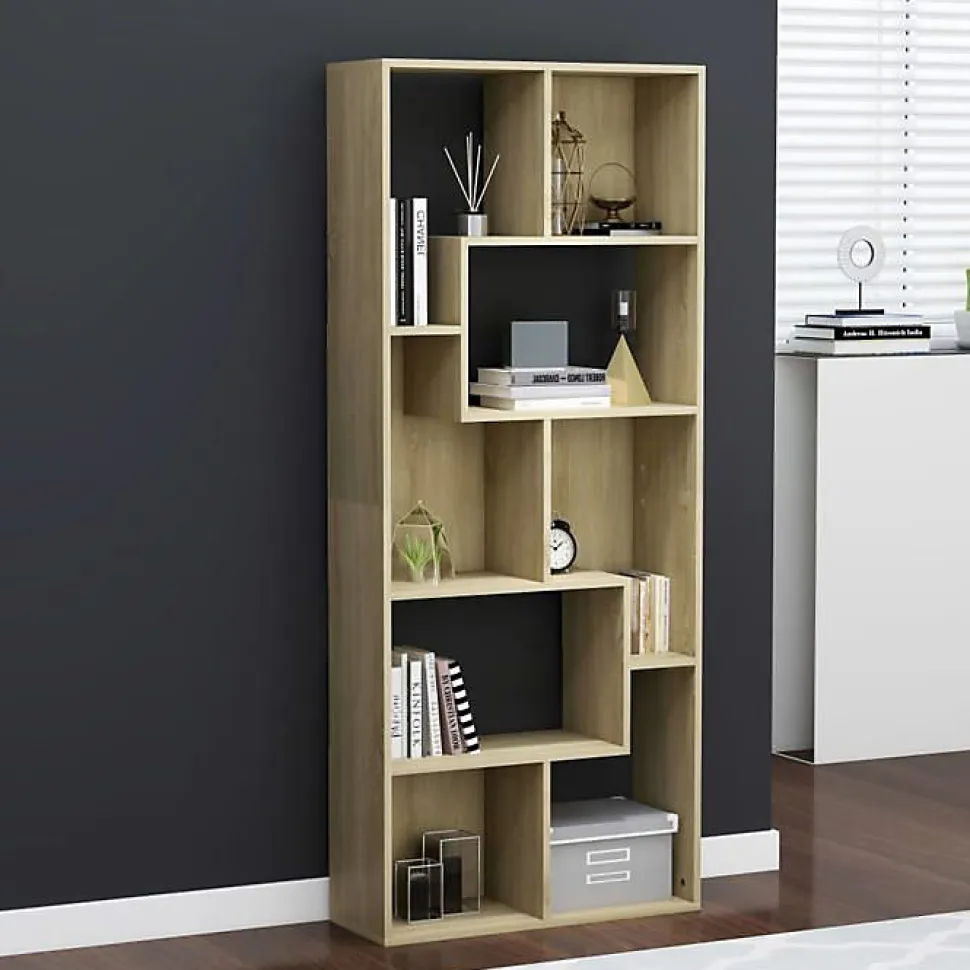 Bibliothèque Contemporaine en Aggloméré Chêne Sonoma VidaXL - 67x24x161 cm