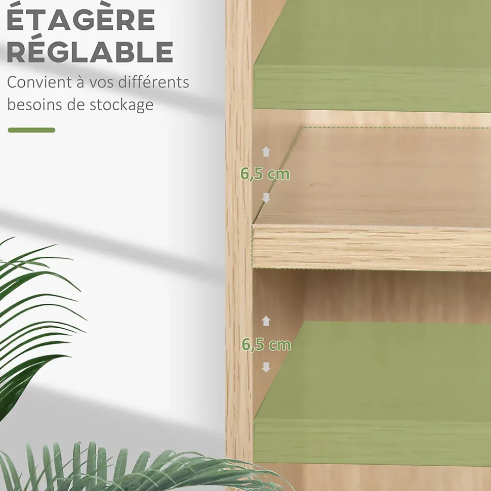 Bibliothèque cube - cube de rangement 2 compartiments - dim. 60 x 24 x 63 cm - effet bois clair