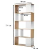 Bibliothèque Décor Blanc et Chêne - L80 x H173,5 cm