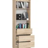 Bibliothèque de bureau AKORD R60 Chêne Sonoma 60 cm 3 tiroirs façade Chêne Sonoma 3 étagères 60x35x180 cm