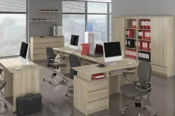 Bibliothèque de bureau AKORD R60 Chêne Sonoma 60 cm 3 tiroirs façade Chêne Sonoma 3 étagères 60x35x180 cm