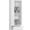 Bibliothèque de bureau AKORD R60 Blanche 60 cm 4 portes 1 tiroir façade Blanche 4 étagères 60x35x180 cm