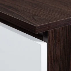 Bibliothèque de bureau Armoire AKORD R80 Wengé 80 cm 2 portes façade Blanche 8 étagères 80x35x180 cm