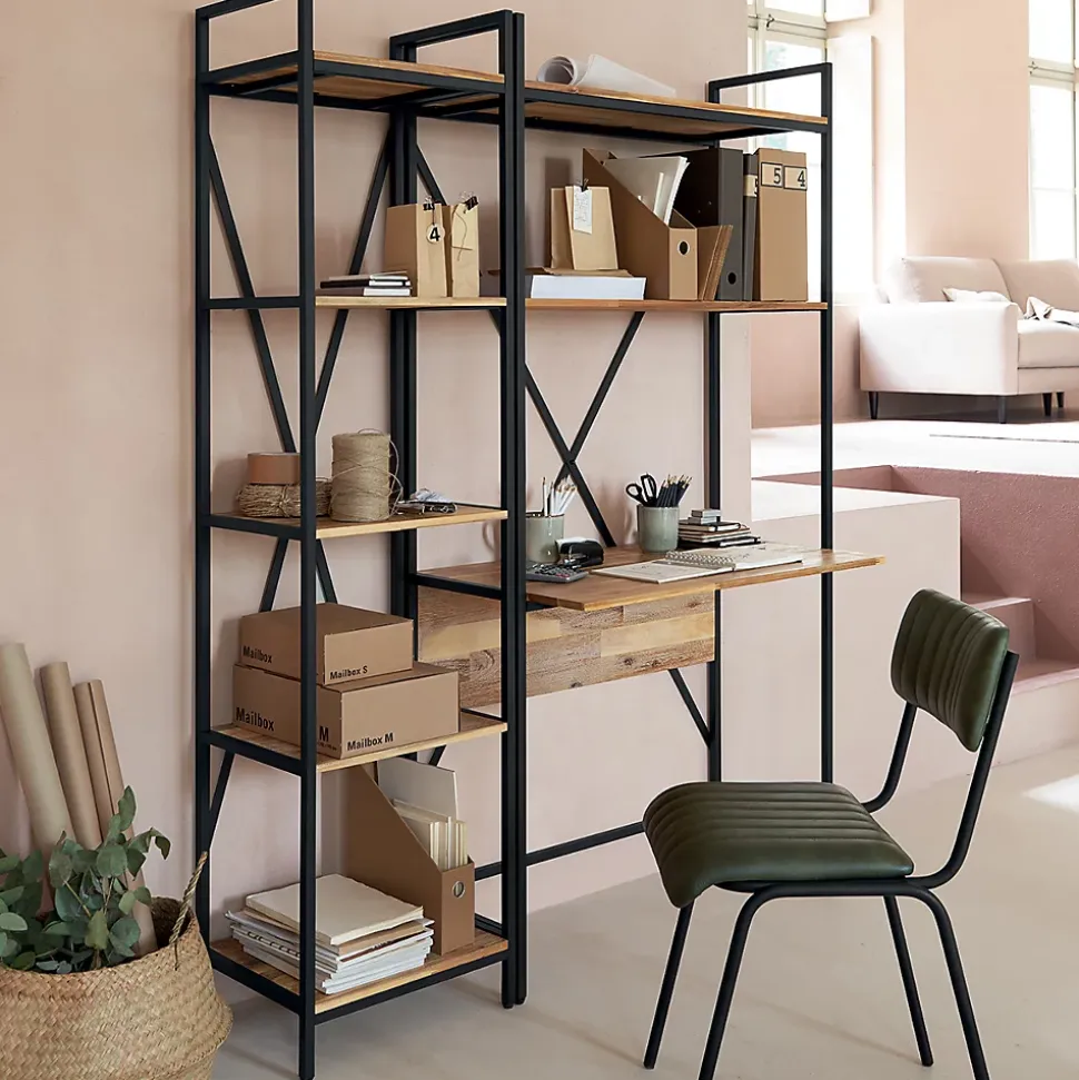 Bibliothèque Edena - métal & acacia 45x180 cm - Atmosphera
