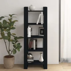 Bibliothèque en bois massif noir 60x35x160 cm - VidaXL
