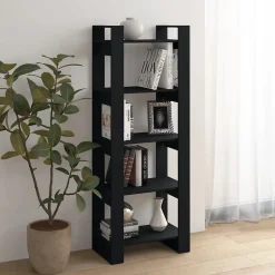 Bibliothèque en bois massif noir 60x35x160 cm - VidaXL