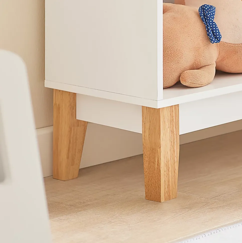 Bibliothèque Enfant 3 Étagères de Rangement pour Livres et Jouets avec Porte-revues Blanc 60x25x80 cm KMB47-W
