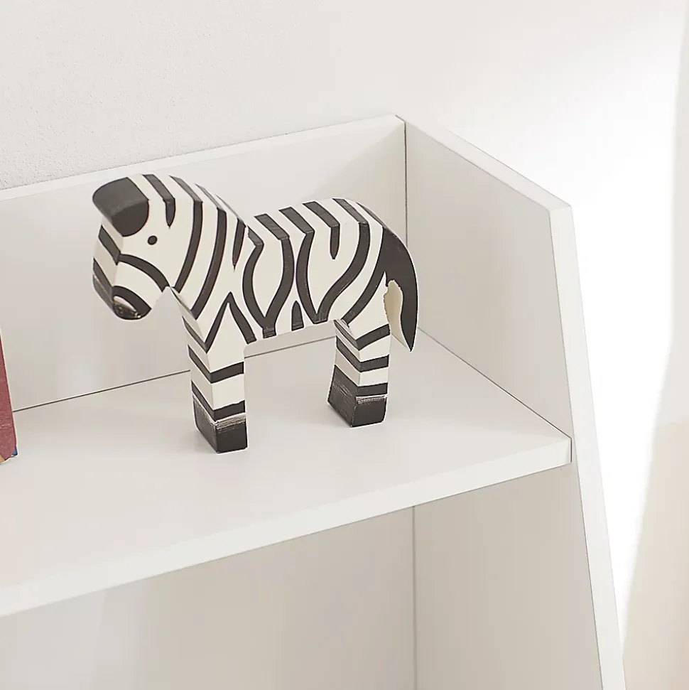 Bibliothèque Enfant 3 Étagères de Rangement pour Livres et Jouets avec Porte-revues Blanc 60x25x80 cm KMB47-W
