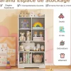 Bibliothèque Enfant en Bois Meuble Rangment Enfant avec 2 Armoires et 5 Compartiments Ouverts 120 cm Étagère à Livres