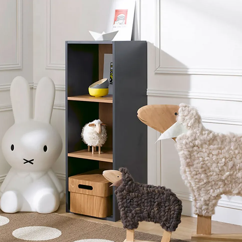 Bibliothèque enfant Junior Provence 3 cases - Gris