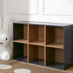 Bibliothèque enfant Junior Provence 6 cases - Gris