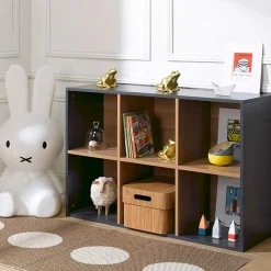 Bibliothèque enfant Junior Provence 6 cases - Gris