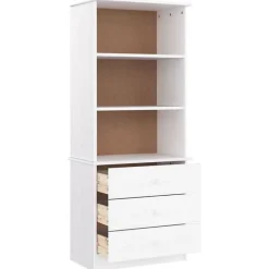 Bibliothèque et tiroirs ALTA blanc 60x35x142 cm bois massif pin vidaXL