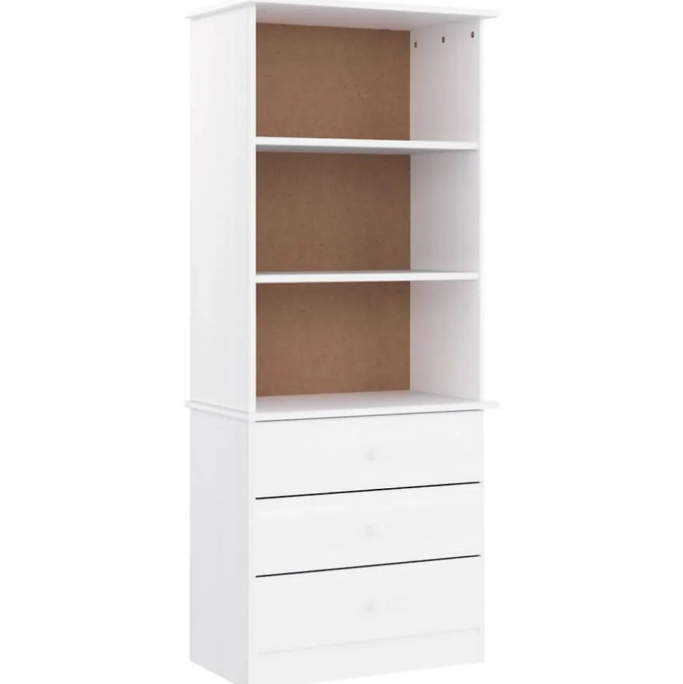 Bibliothèque et tiroirs ALTA blanc 60x35x142 cm bois massif pin vidaXL