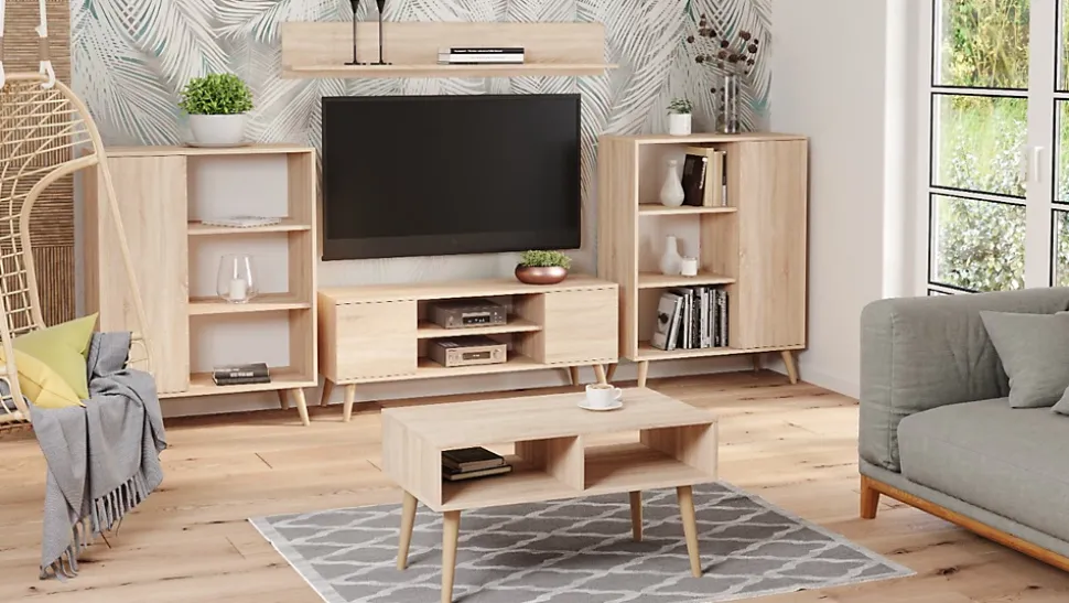 Bibliothèque Fondi sonoma oak, Scandinave
