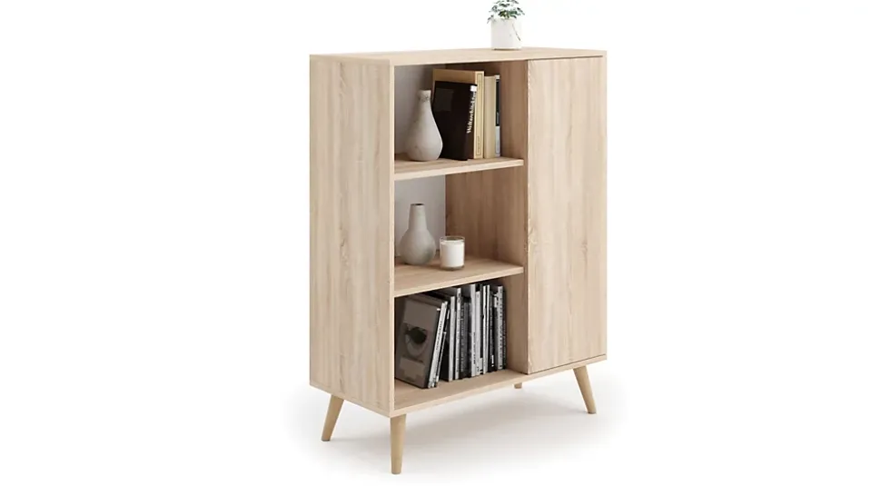 Bibliothèque Fondi sonoma oak, Scandinave