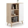 Bibliothèque Fondi sonoma oak - white, Scandinave