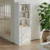 Bibliothèque Les avec 3 tiroirs 180 x 60 x 35 cm blanc en.casa