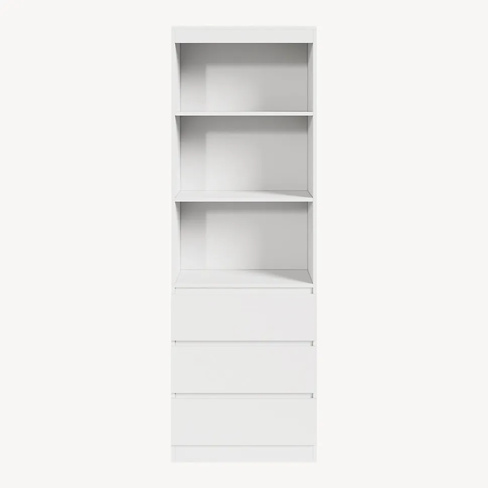 Bibliothèque Les avec 3 tiroirs 180 x 60 x 35 cm blanc en.casa