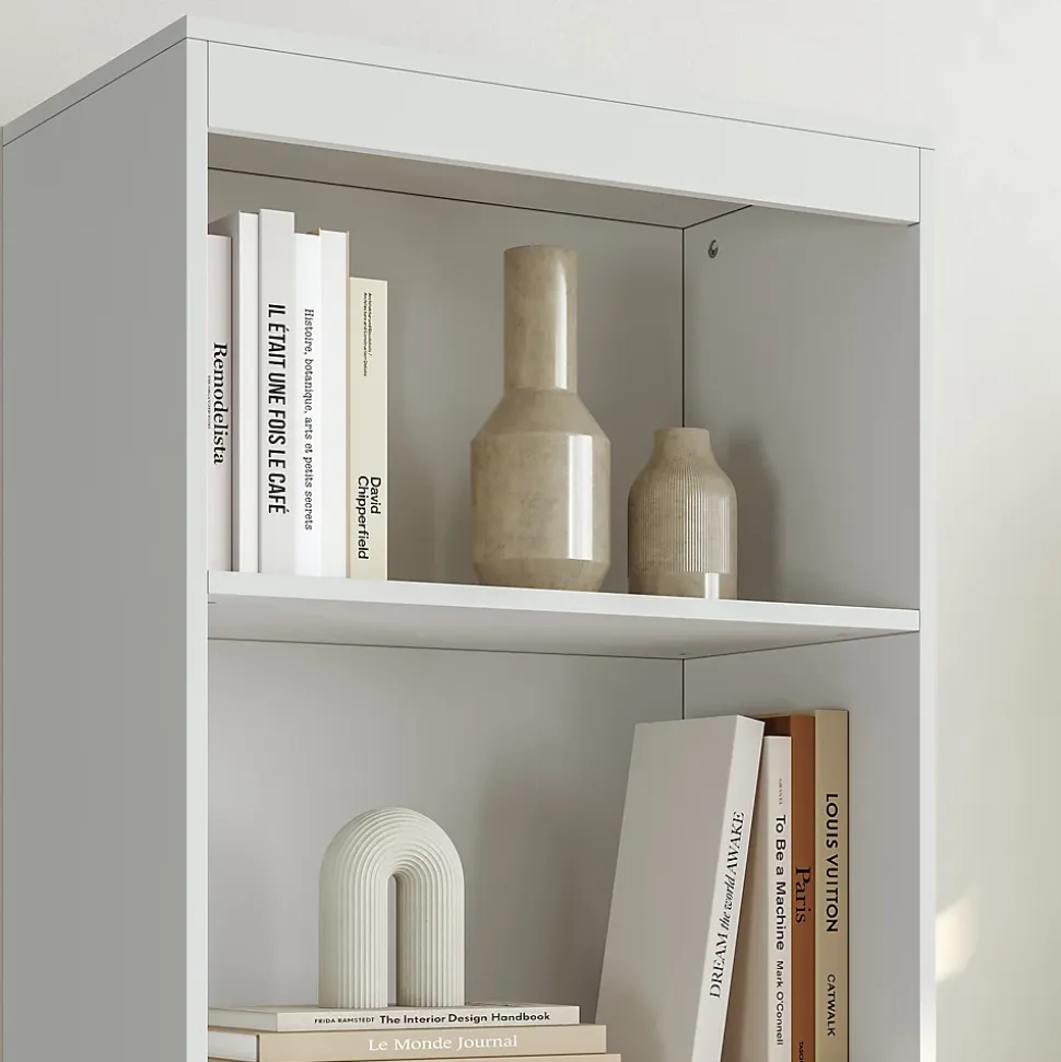 Bibliothèque Les avec 3 tiroirs 180 x 60 x 35 cm blanc en.casa