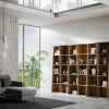 Bibliothèque moderne Trek avec 7 éléments en noyer