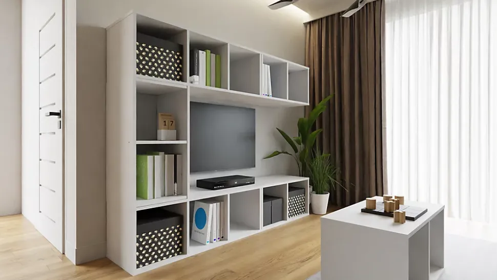 Bibliothèque modulaire MODUS blanc 1x1
