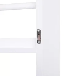 Bibliothèque murale 4 étagères avec barres supports - 59 x 12 x 113 cm - MDF bois blanc