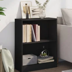 Bibliothèque Noir 60x24x76 cm Bois d'ingénierie vidaXL
