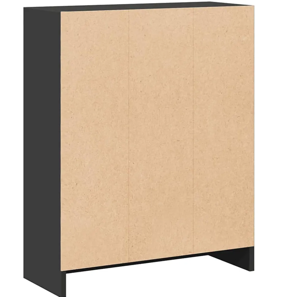 Bibliothèque Noir 60x24x76 cm Bois d'ingénierie vidaXL