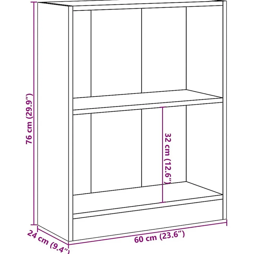 Bibliothèque Noir 60x24x76 cm Bois d'ingénierie vidaXL