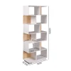 Bibliothèque Rebecca Mobili Silene 180x70x29,5 Aggloméré Blanc Marron Clair Moderne