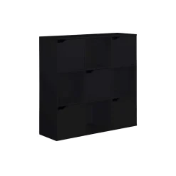 Bibliothèque Rebecca Mobili Kachnar 90x90x30 Aggloméré Noir Moderne