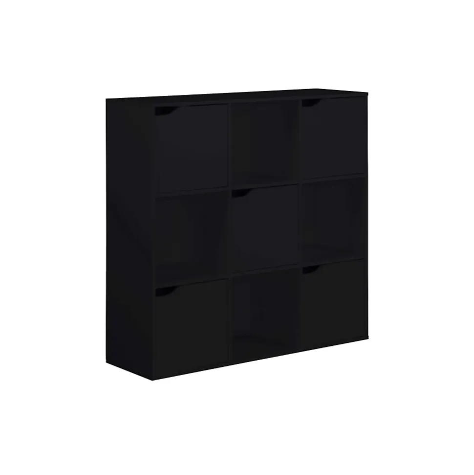Bibliothèque Rebecca Mobili Kachnar 90x90x30 Aggloméré Noir Moderne