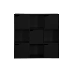 Bibliothèque Rebecca Mobili Kachnar 90x90x30 Aggloméré Noir Moderne