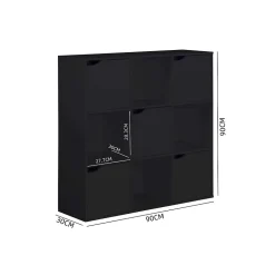Bibliothèque Rebecca Mobili Kachnar 90x90x30 Aggloméré Noir Moderne