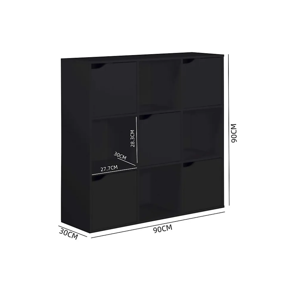 Bibliothèque Rebecca Mobili Kachnar 90x90x30 Aggloméré Noir Moderne