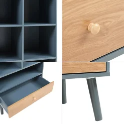 Bibliothèque Reyljand 120 x 70 x 40 cm gris effet chêne en.casa