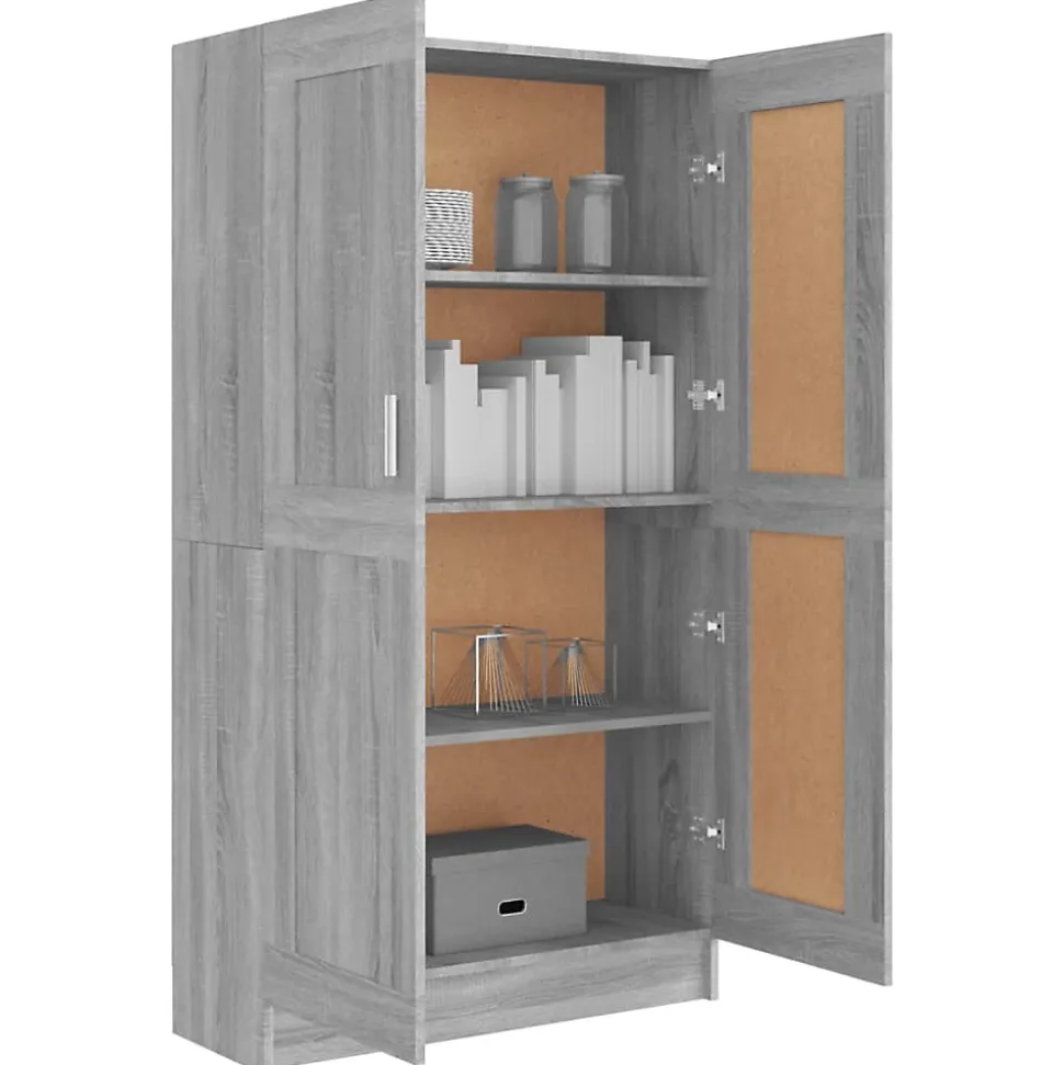 Bibliothèque Sonoma gris 82,5x30,5x150 cm Bois d'ingénierie vidaXL