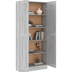 Bibliothèque Sonoma gris 82,5x30,5x185,5 cm Bois d'ingénierie vidaXL