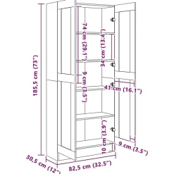 Bibliothèque Sonoma gris 82,5x30,5x185,5 cm Bois d'ingénierie vidaXL