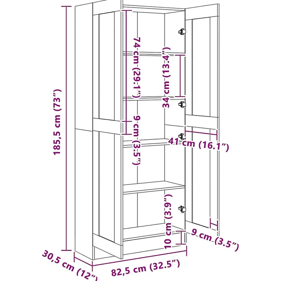 Bibliothèque Sonoma gris 82,5x30,5x185,5 cm Bois d'ingénierie vidaXL