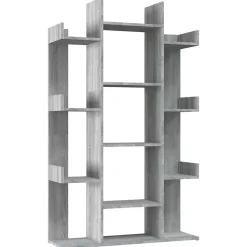 Bibliothèque Sonoma gris 86x25,5x140 cm Bois d'ingénierie vidaXL