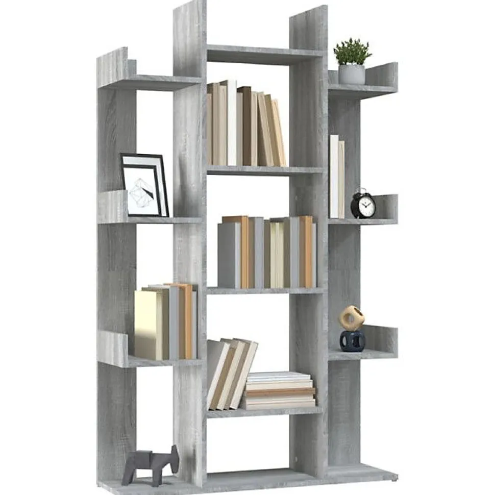 Bibliothèque Sonoma gris 86x25,5x140 cm Bois d'ingénierie vidaXL
