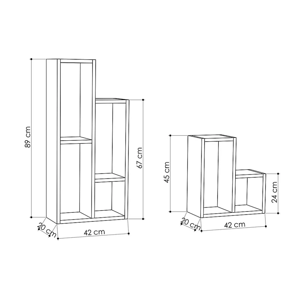 Bibliothèque Sule 89 cm - Gris Anthracite