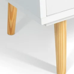 Bibliothèque étagère de rangement colonne EMMIE scandinave blanc