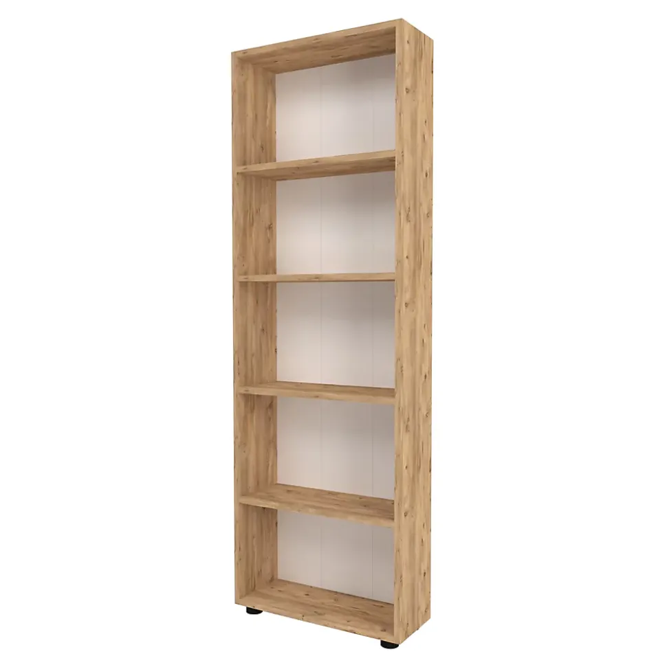 Bibliothèque Vara à 5 niveaux 172 x 55 x 20 cm effet chêne en.casa