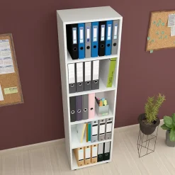 Bibliothèque Vara à 5 niveaux 178 x 49 x 30 cm blanc en.casa