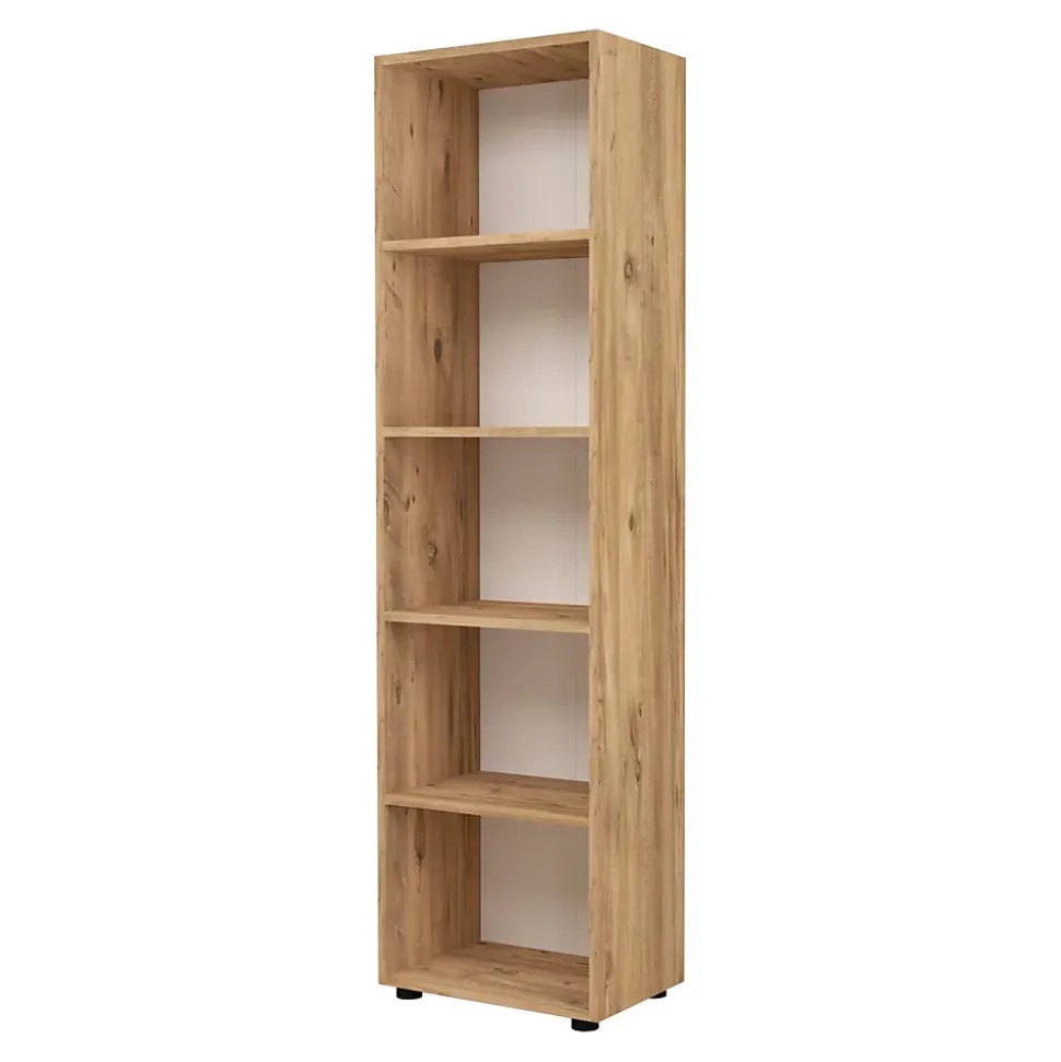 Bibliothèque Vara à 5 niveaux 178 x 49 x 30 cm effet chêne en.casa