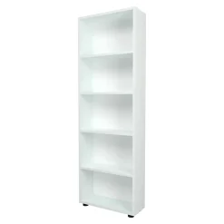Bibliothèque Vara à 5 niveaux 172 x 55 x 20 cm blanc en.casa