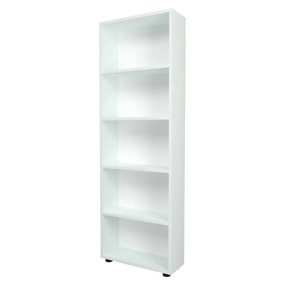 Bibliothèque Vara à 5 niveaux 172 x 55 x 20 cm blanc en.casa